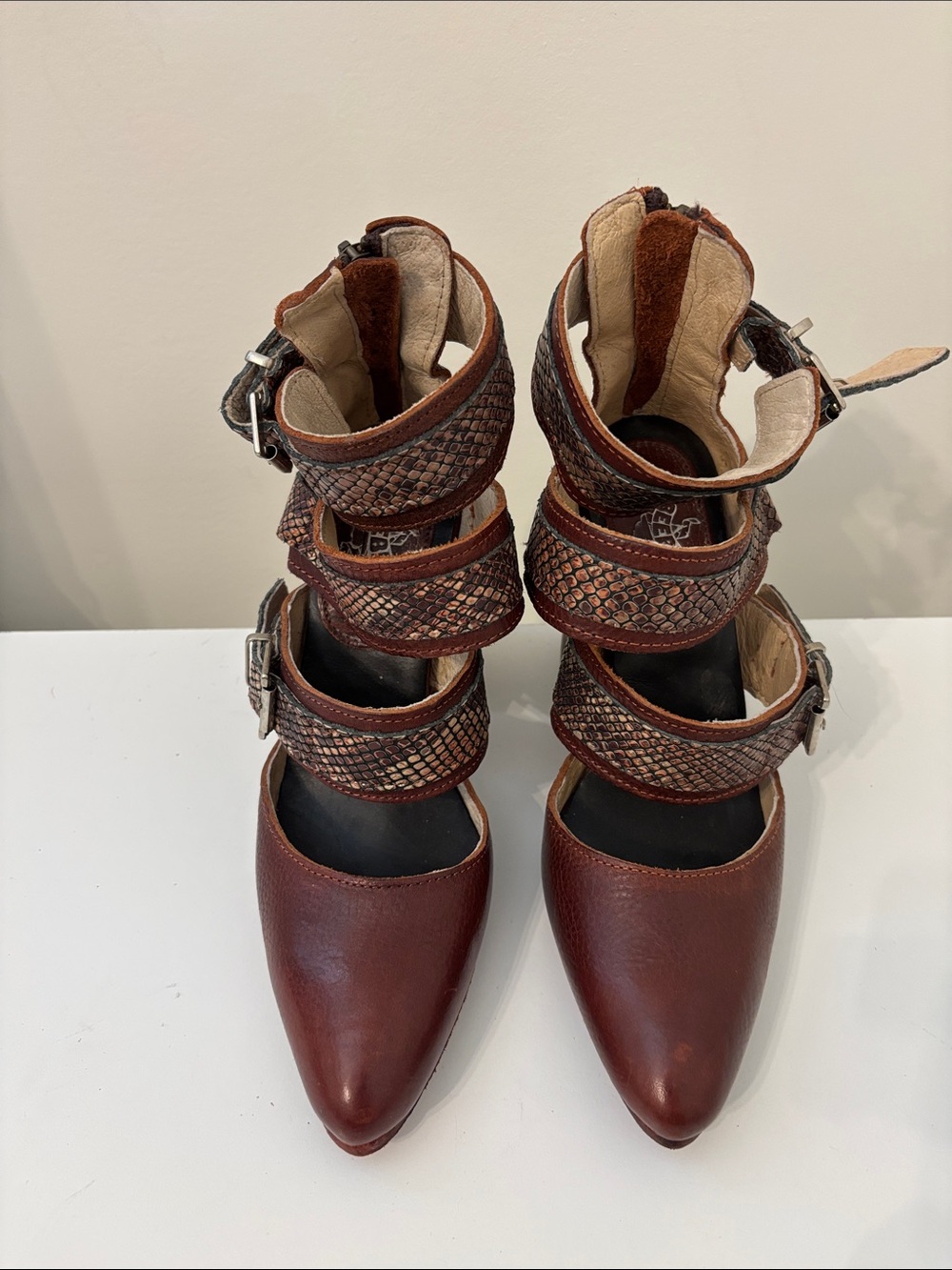 Freebird by Steven Brown Multi-Strap Pointed-Toe Heels